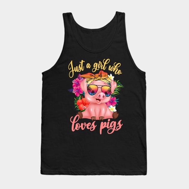 Cute Baby Pig Gift Idea for Girls and Women Tank Top by webster